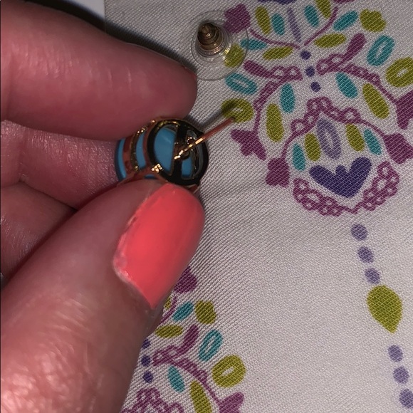 Large blue Neiman Marcus stud earrings - Picture 3 of 3